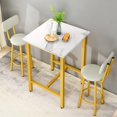 AWQM 3 Piece Bar Dining Table Set, Modern Bar Square Table and Stools