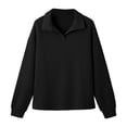 thumbnail image 5 of Yuhangmm Women's Sweatshirts Letter Print Hoodies Long Sleeved Hoodie Cozy Warm Lining for Everyday Comfort Black M, 5 of 6