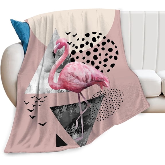 Pink Flamingo Blanket Flamingo Decor Throw Blanket Super Warm Soft Plush Fleece Flannel Winter Blanket Gifts for Girls Boys Couch Bedding for Baby Kids Women 40"X50"