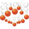 36Ct Basketball Party Supplies Hanging Swirls Decorations - Sports Basketball Game Baby Shower/Birthday Party Decorations