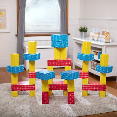 Melissa & Doug Extra-Thick Cardboard Building Blocks - 24 Blocks in 3 Sizes - FSC Certified
