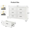thumbnail image 3 of 6 Drawer Dresser for Bedroom, Wood Drawer Dresser Chest of Drawers for Closet, Living Room, Hallway, Nursery, Kids Bedroom, White, 3 of 7