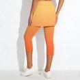 thumbnail image 7 of KHONTS Women's Tennis Skirt Leggings High Waist Tummy Control Athletic Yoga Capri Golf Pants Workout Clothing Orange L, 7 of 7