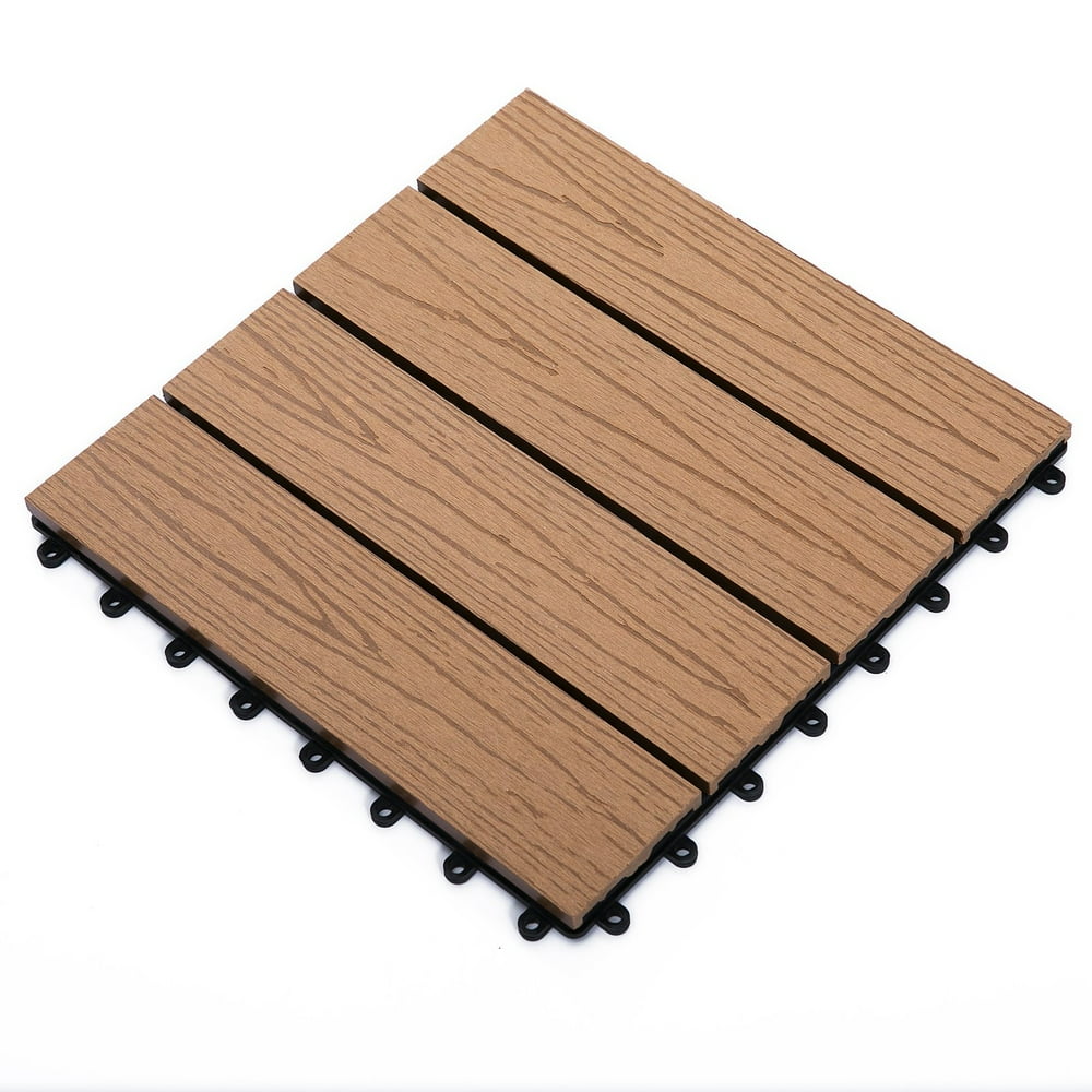12"x 12" WoodPlastic Composite 11PCS Quick Interlocking Flooring