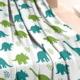 thumbnail image 3 of White Dinosaurs Silhouette Pattern Blanket,Comfortable Soft Flannel Throw Blanket,All Season,Warm Lightweight Blankets for Sofa Bed Couch Living Room Chair,30"x40", 3 of 4