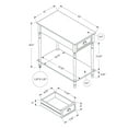 thumbnail image 4 of Accent Table - 2 Tier - Side Table - Narrow - Storage Drawer - Brown Veneer, 4 of 4