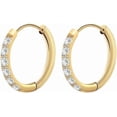 thumbnail image 4 of Stainless Steel Weddig Party Eternity Style Cuff Huggie Earrings, 4 of 4