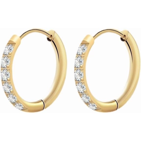 Stainless Steel Weddig Party Eternity Style Cuff Huggie Earrings
