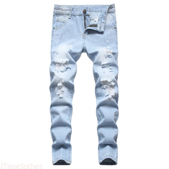 JTieaclothes Boy's Fit Ripped Distressed Fashion Kids Denim Jeans Pants,Boys Pants Sizes 6-7 Years