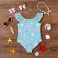 thumbnail image 5 of Abcomgle 5t Swimsuit Girls Ruffled Stretchy One Piece Girls Swimsuit Cute Cloud&Stars Graphic Swimwear for Girls, 5 of 7