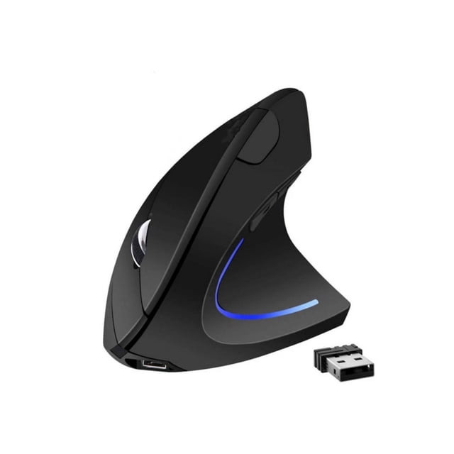 Ratón ergonómico vertical inalámbrico recargable - negro