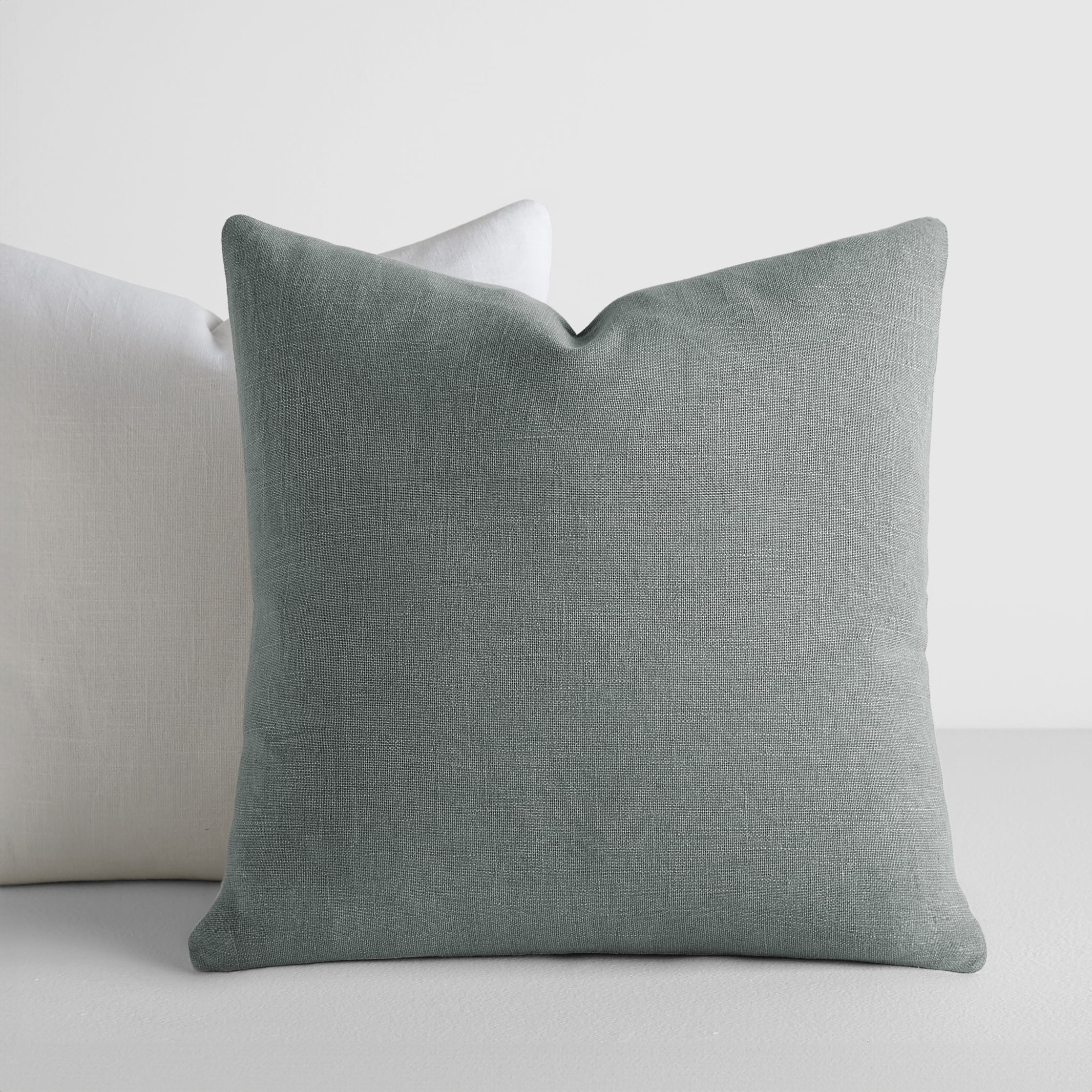 Noble Linens 2-Pack Cotton Slub Decor Throw Pillows Solids Arctic & White