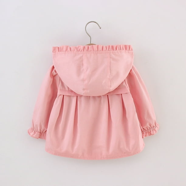 nsendm Big Kid coat Little Girls Ski Coats Toddler Casual Spring Fall Hooded Jackets Windbreaker Jacket Outwear Coat Baby Fall Girls Girls Clothes Pink 18 24 Months Walmart