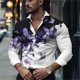 thumbnail image 2 of Camisa de negocios con estampado 3D de mariposas 2024 para hombre, camisa de manga larga con solapa y estampado de mariposas de alta calidad, cómoda y suave para hombre 5XL, 2 of 5
