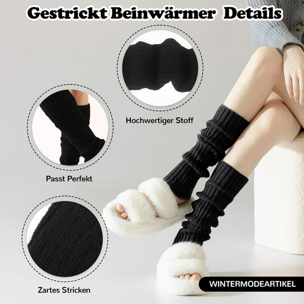 tssuouriy Black Any Outfit These Versatile Leg Warmers Are Must have Women Winter Knitted Leg Warmers