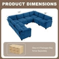 thumbnail image 5 of JUSTLET Oversized Modular Sectional Sofa, Large Corduroy Sectional Couches Sofa Set, Comfort 8 Seater U Shaped Sofa Cloud Couch for Living Room, Navy, 5 of 10