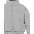 thumbnail image 3 of A2Y Women's Cropped Zipper Puffer Jacket Grey L, 3 of 4