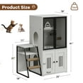 thumbnail image 2 of Roromall Cat Litter Box Enclosure for 2 Cats, Double Cat House with Doors & Storage Space, Enclosed Litter Box Furniture with Ladder, 2 of 9