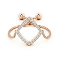 thumbnail image 2 of ANGARA Natural Diamond Open Rhombus Bolo Ring in 14K Rose Gold for Women (Size-1mm | Color-H | Clarity-SI2) | April Birthstone, Birthday, Anniversary, Jewelry Gift for Women | Natural Diamond Ring, 2 of 9