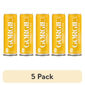 GORGIE Sparkling Mango Energy Drink, 12 fl oz, 5 Pack