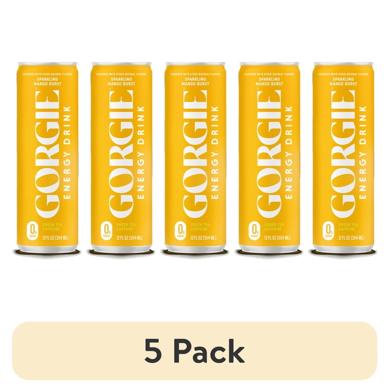 GORGIE Sparkling Mango Energy Drink, 12 fl oz, 5 Pack photo 1