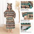 thumbnail image 3 of FORMRS Wearable Blanket Hoodie with Sleeves for Kids Cozy Flannel Sweatshirt, Tribal Art, 3 of 7