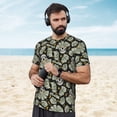 thumbnail image 4 of Wukai Skull with Dollar Print Men's Short-Sleeved Mesh T-Shirt,Quick-Dry Short Sleeve Workout T-Shirt-6X-Large, 4 of 8
