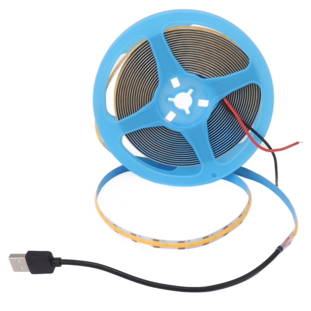 Tira de luces LED COB de 5 V, autoadhesiva, flexible, para iluminación interior y exterior, 300 cuentas de lámpara, 5 metros, 4000 K, luz neutra