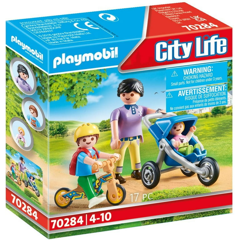 PLAYMOBIL Mother with Children Action Figure Set, 17 Pieces, Ages