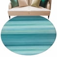 thumbnail image 2 of Teal Turquoise Aqua Ombre Round Area Rug 5 FT, Non Slip Bedroom Rugs, Contemporary Abstract Lines Washable Soft Circular Carpet Non-Shedding Floor Mat for Kitchen Dining Room Foyer Balcony Dorm, 2 of 8