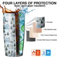 thumbnail image 7 of 20oz Tumblers Light Blue Christmas House and Tree Pattern Stainless Steel Vacuum Insulated Double Wall Travel Tumbler Cups Mug with Lid and Straw,Cleaning Brush for Cold & Hot Drinks, 7 of 7