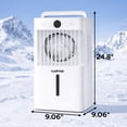 thumbnail image 2 of Memoryfield Portable Evaporative Air Cooler AC Fan with 2.6 Gal Water Tank, 3 Speeds Cooling Fan, White, 2 of 7