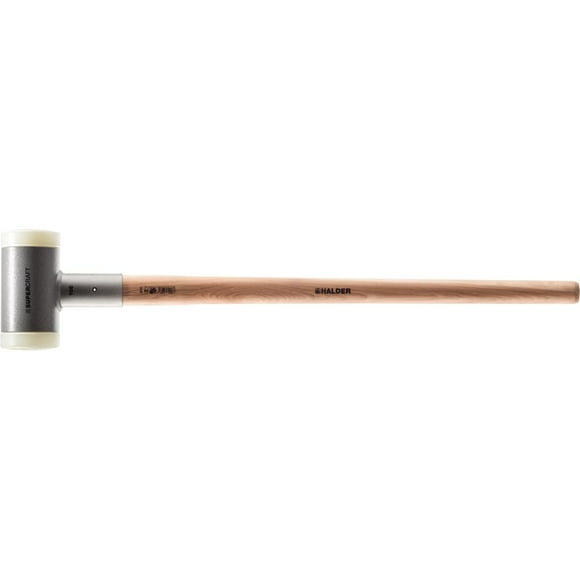 Halder SuperCraft Sledge Hammer, Non-Rebounding Mallet, Hard Nylon Inserts, Hickory Wood Handle with Overstrike Protector, 80mm, 9.7 lbs.