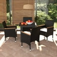thumbnail image 1 of vidaXL 5 Piece Garden Dining Set with Cushions Poly Rattan Black, 1 of 5