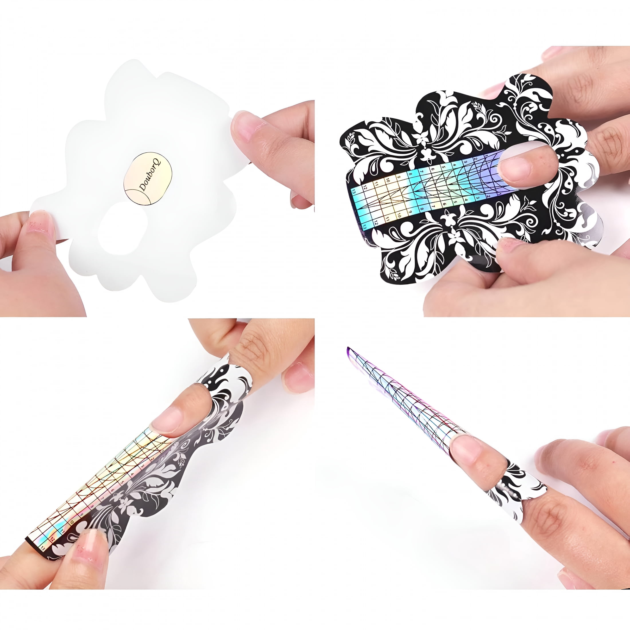RAGUPEL 500Pcs Acrylic Nail Forms,Nail Extension Tips,Nail Forms for Acrylic Nails,Acrylic Nail Uv Gel Nail Forms Guide Stickers Nail Art Equipment for Salon