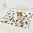 thumbnail image 2 of White Colorful Dinosaurs Pattern Blanket,Comfortable Soft Flannel Throw Blanket,All Season,Warm Lightweight Blankets for Sofa Bed Couch Living Room Chair,30"x40", 2 of 4