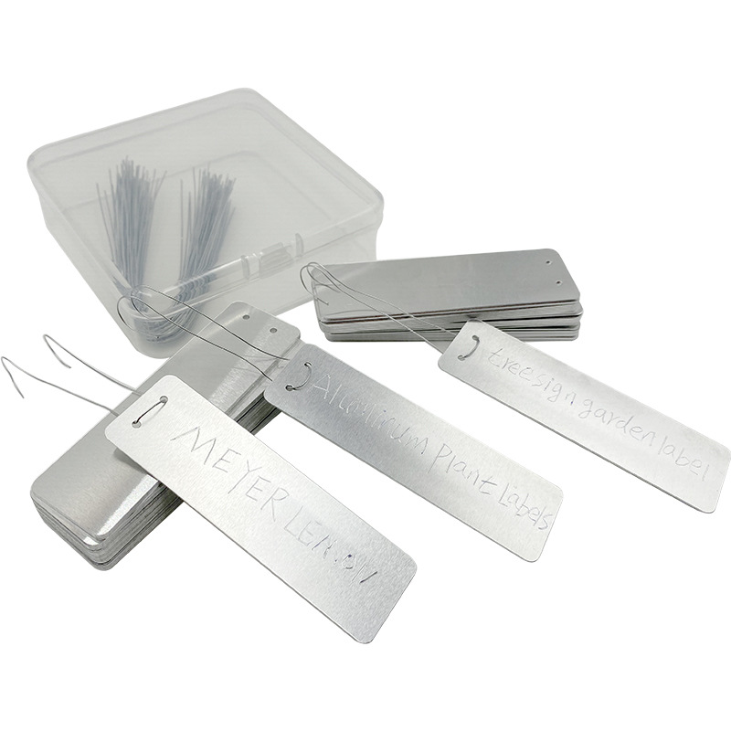 Aluminum Plant Label, 100PCS Metal Plant Labels Aluminum Tree Tags with Metal Wires DoubleSided