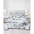 thumbnail image 2 of Quilt King Size Bedding Set, Texas Star Country Reversible Summer Quilt 3 Pieces, Blue Farmhouse Branches Lightweight Bedspreads Coverlets with 2 Pillow Shams for All Seasons, 2 of 5