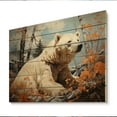 thumbnail image 2 of Designart "Majestic Bear in a Pastoral Scene I" Animals Print on Natural Pine Wood, 2 of 5