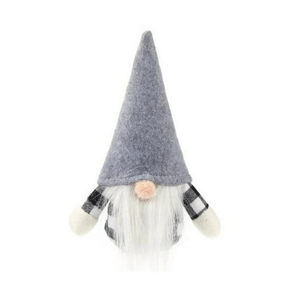 VerPetridure Christmas Plaid Faceless Doll Doll Christmas Gift ornament Gray Plush Knitted Christmas Decoration Faceless Doll Forest Elder Ornaments