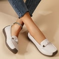 thumbnail image 4 of Womens Penny Loafers Comfortable Leather Soft Non Skid Work Flats Slip on Boat Shoes for Walking Driving, 4 of 6