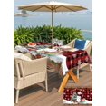 thumbnail image 4 of Outdoor Tablecloth with Umbrella Hole and Zipper, Red Plaid Christmas Rectangle Table Cloth 52x70 Inch Waterproof Tablecloth, Snowman Xmas Tree Snowflake Gifts Winter Picnic Table Cover for Patio, 4 of 7