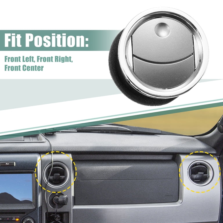 Silver & Black Dashboard Air Vent Louvres For Ford F-150 2004-2008 & Lincoln Mark LT 2006-2008