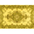 thumbnail image 1 of Ahgly Company Machine Washable Indoor Rectangle Abstract Yellow Contemporary Area Rugs, 2' x 5', 1 of 4