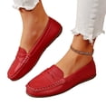 thumbnail image 2 of Nestiefly Women's Comfortable & Lightweight Penny Loafers Slip-Ons Business Casual Dress Shoes Work Office Flat Walking Shoes for Women Red 42, 2 of 9