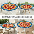 thumbnail image 7 of Rainbow Tie Dye Mandala Pattern Round Fitted Tablecloth with Elastic Edge,Dining Table Cover Waterproof,Outdoor Round Tablecloth for Camping,Dining,Indoor and Outdoor, 7 of 7