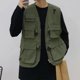 thumbnail image 4 of Multi Pockets Buckles Closure Tooling Vest Sleeveless Outdoor Cargo Waistcoat3XL, 4 of 5