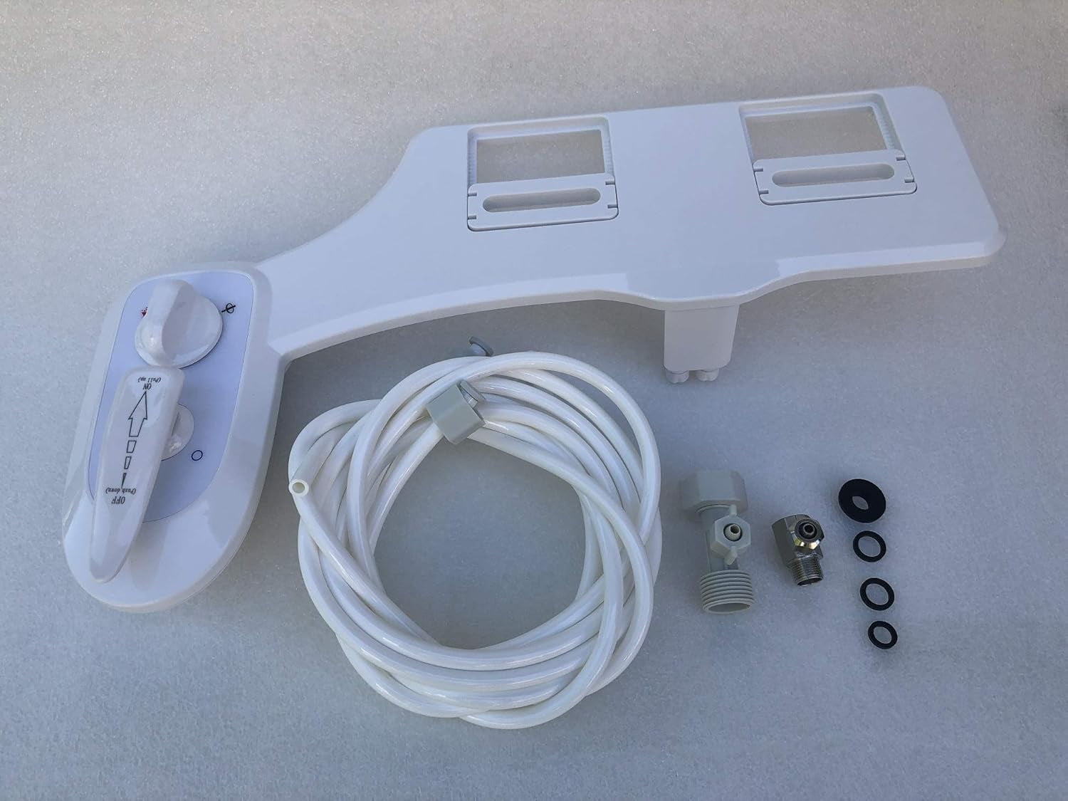 NuFlush Toilet seat bidet, Combination hot and cold water Bidet attachment