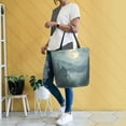 thumbnail image 4 of FORMRS Womens Canvas Tote Bag with Zipper Inner Pocket Shoulder Handbag, Forest House, 4 of 7