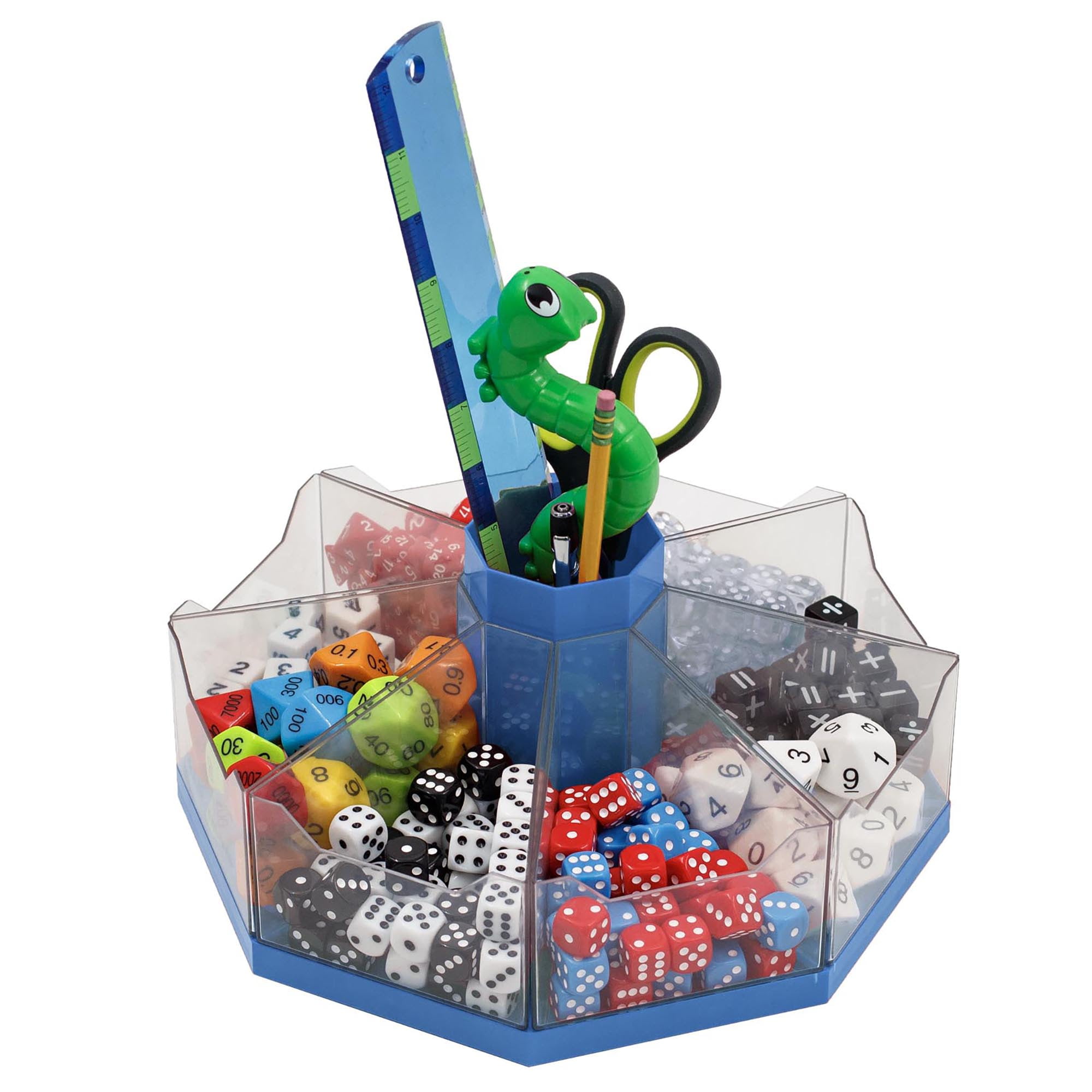 Junior Learning: Classroom Caddie - Blue - 360 Spinning Class & Desk Organizer, Holds 8 Removable Compartment Trays, Store Art & Writing Supplies